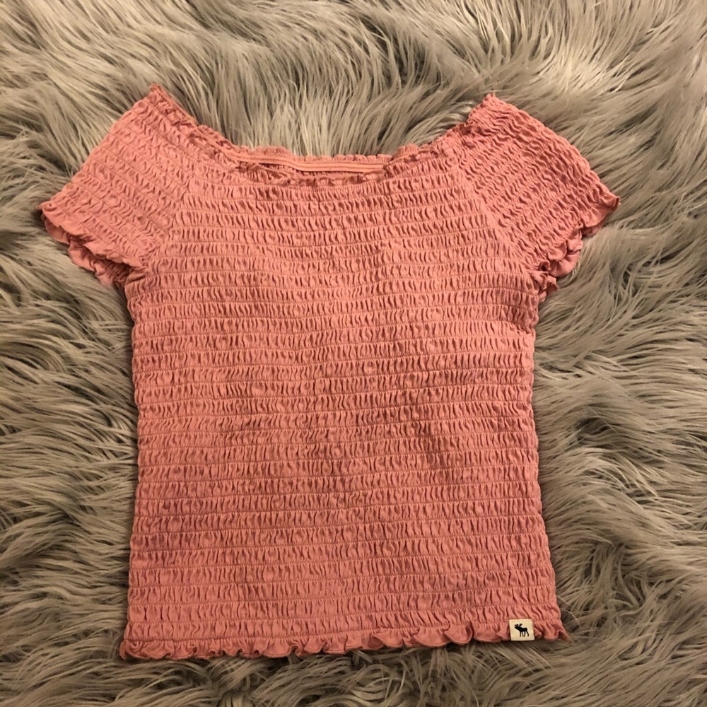 Pink smocked Abercrombie shirt